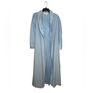 Vintage Christian Dior Loungewear Robe Tie Front Baby Blue Size Medium